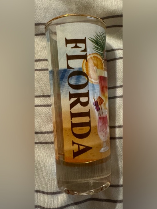 Other - NEW Authentic Florida Tropical Shot Glass with Gold Rim